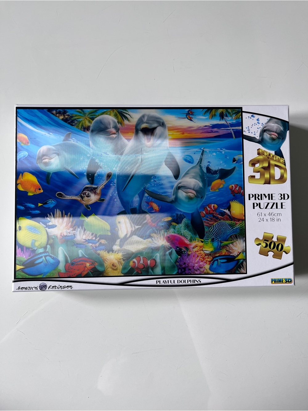 Playful Dolphins 500-Piece 3D Lenticular Puzzle - Brand New Sealed Condition